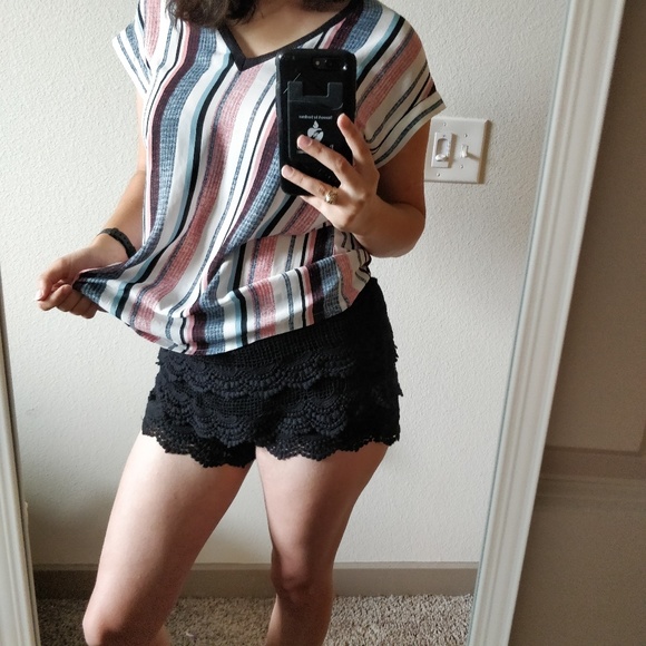 Tops - Striped V-neck Top